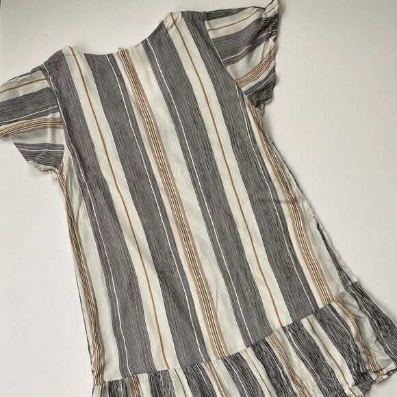 Altar’d State Maxwell Dress Button Front Striped Ruffle Hem Size M - Picture 7 of 13